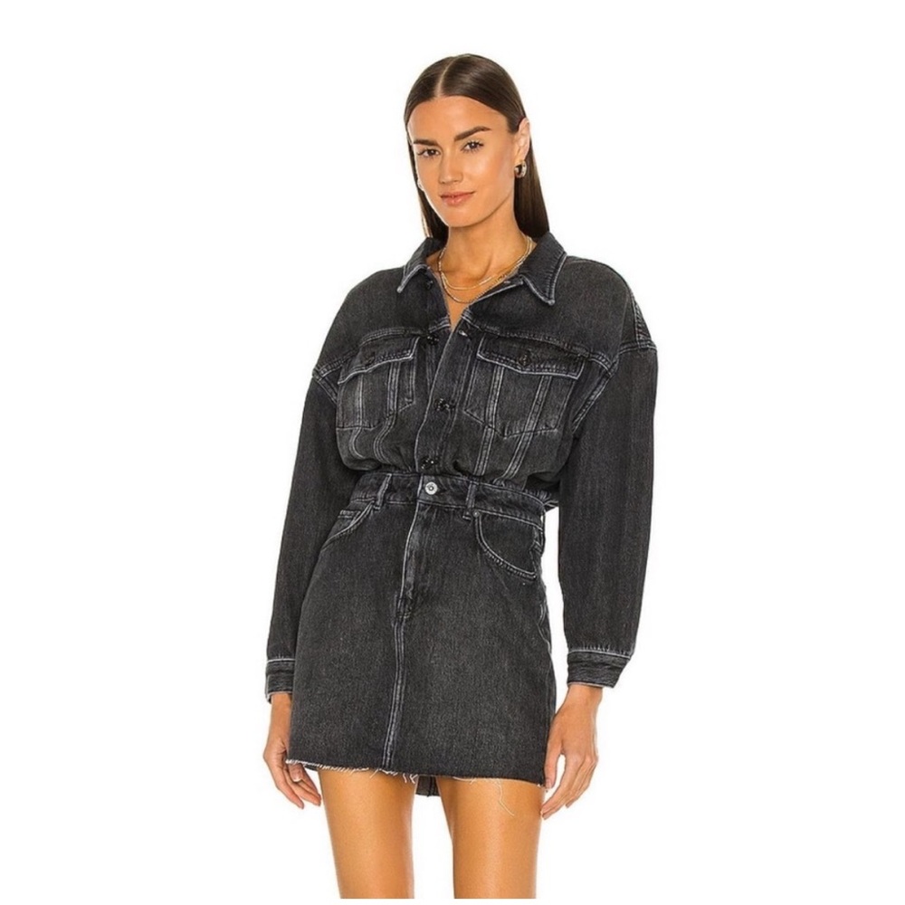 All Saints Black Denim Dress